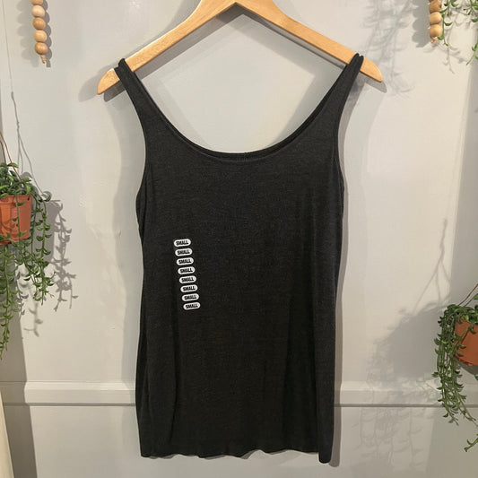 Basic double scoop neck tank, Grey