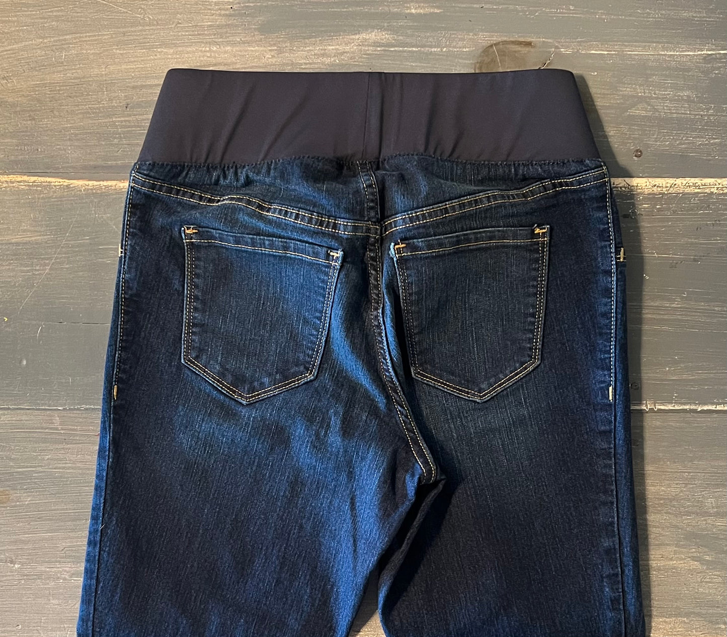 Under-belly panel 30" bootcut jeans, Ultra dark wash