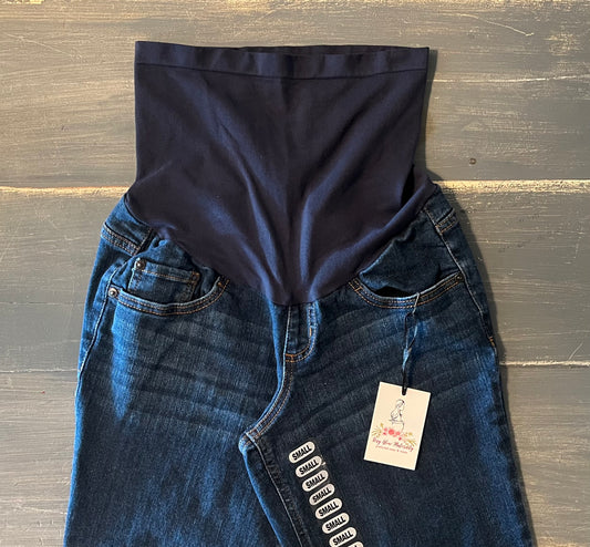 Full panel straight leg 24" cuffed jeans, Multi wash