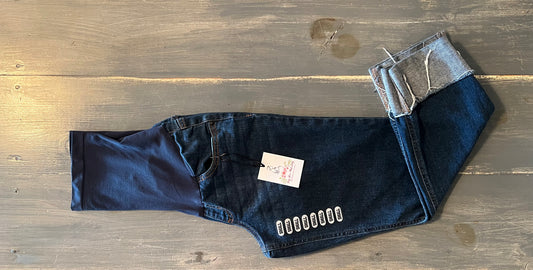 Full panel straight leg 24" cuffed jeans, Multi wash