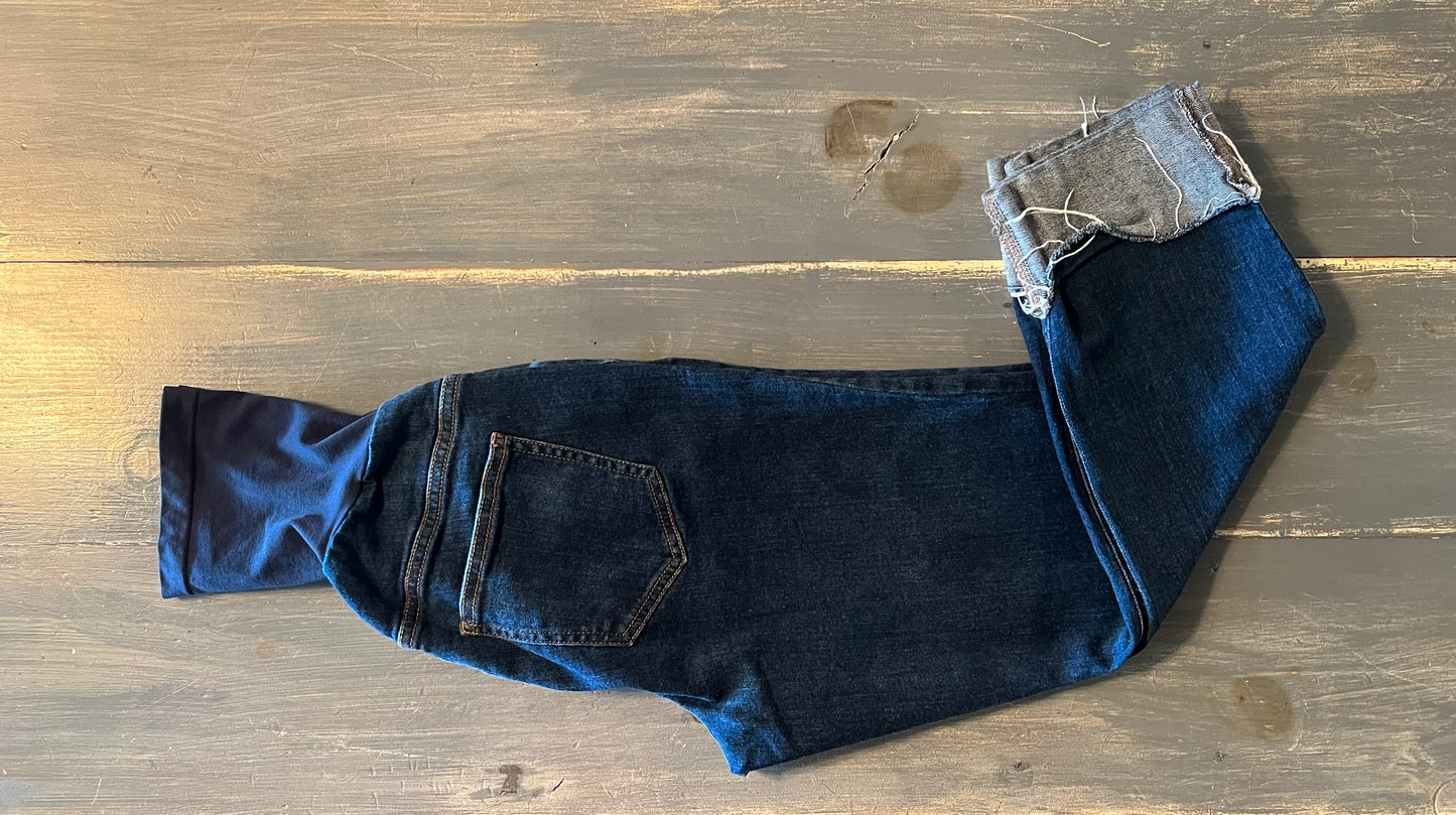 Full panel straight leg 24" cuffed jeans, Multi wash