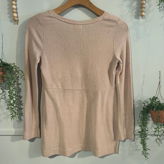 Cozy shimmer striped LS sweater, Blush