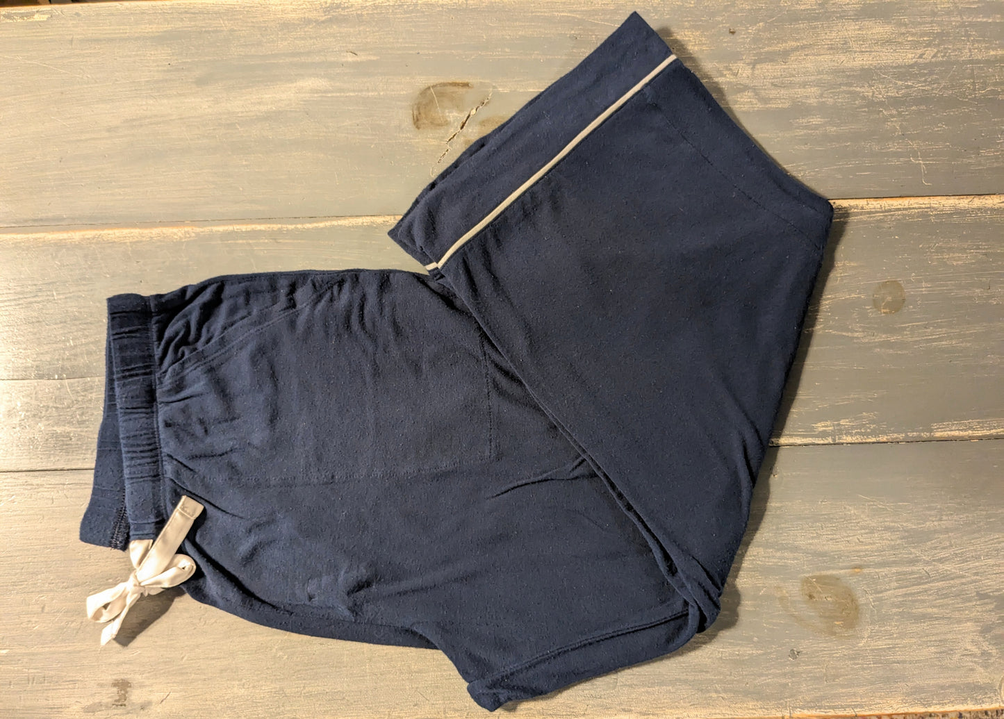 Button down + cropped pants 2pc sleepwear set, Navy -NF