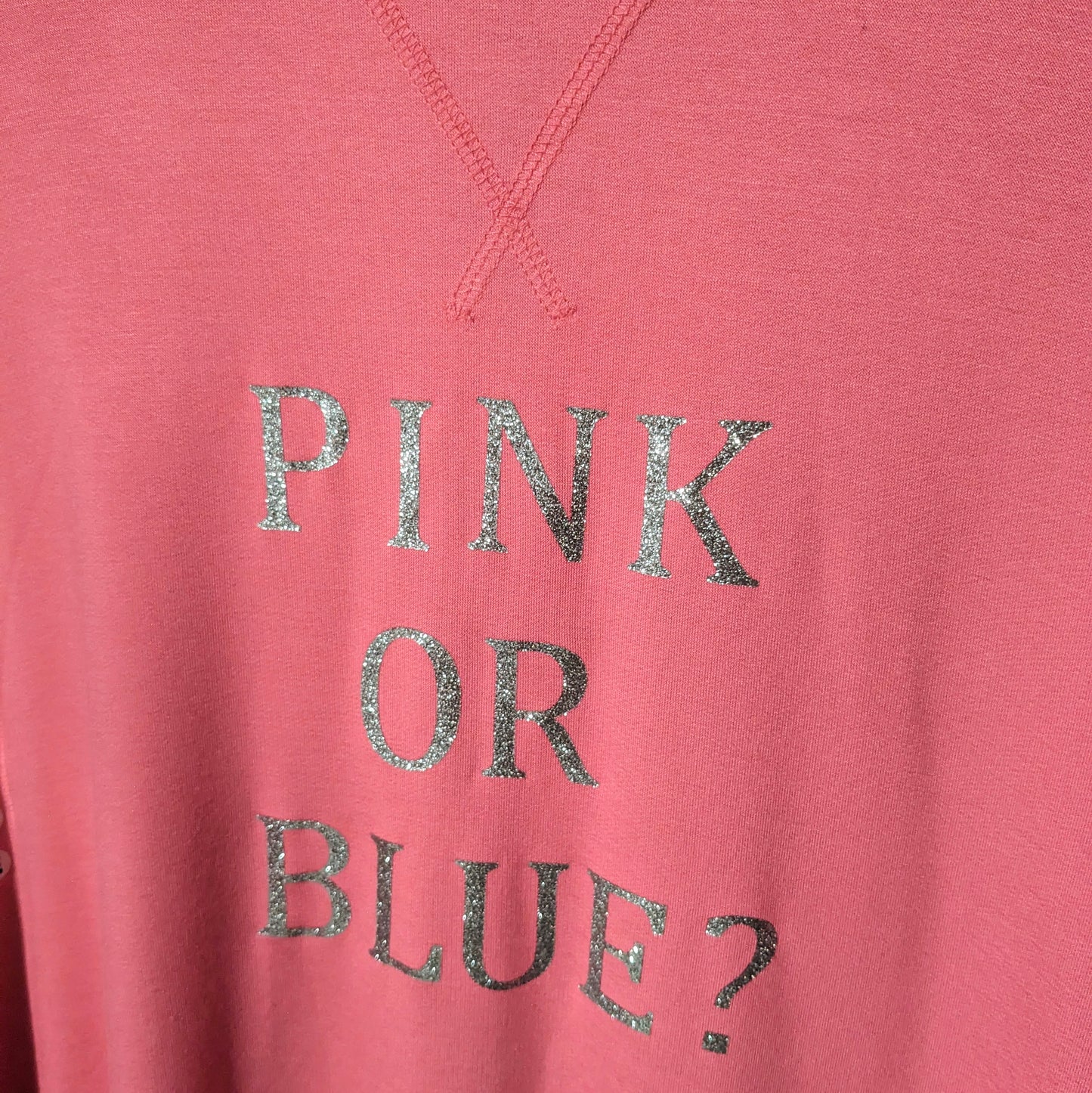'PINK or BLUE' graphic LS tee, Bubblegum pink *brand new*