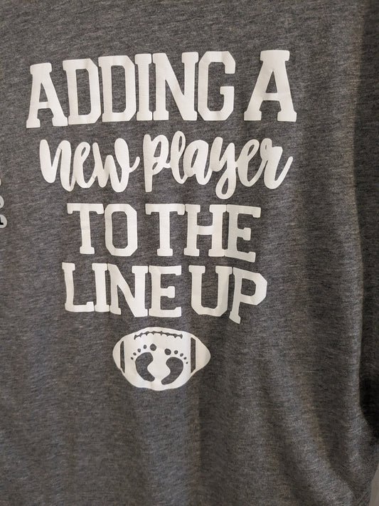 'Adding a new player to the lineup' graphic SS tee, Grey