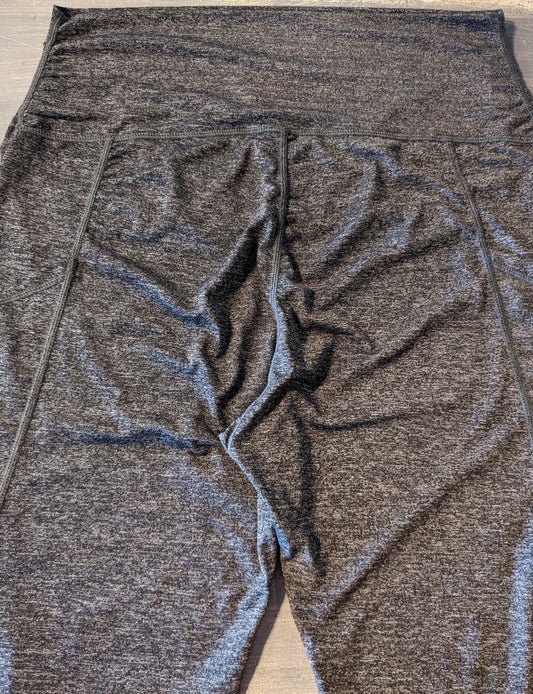 Full panel 16" cropped leggings with pockets, Heathered grey