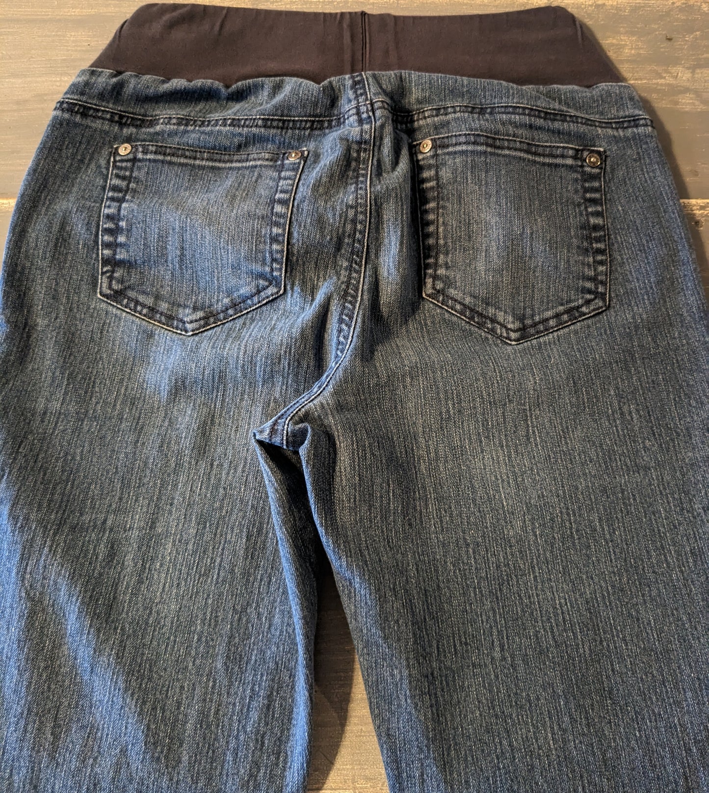 Under-belly panel 30" bootcut jeans, Medium wash