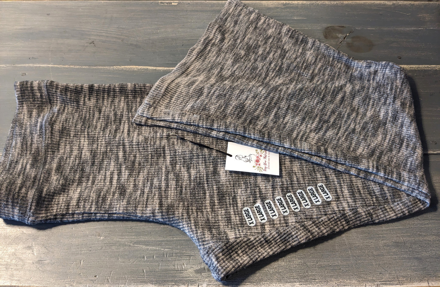 Ribbed knit elastic high waist 28" lounge pants, Grey