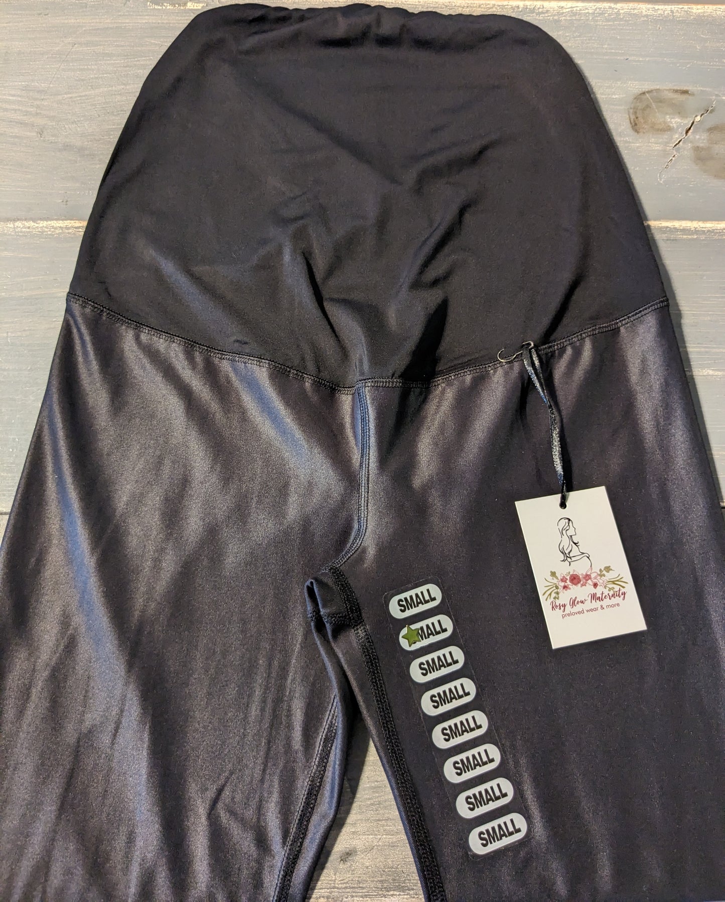 High sheen convertible panel 24" leggings, Black