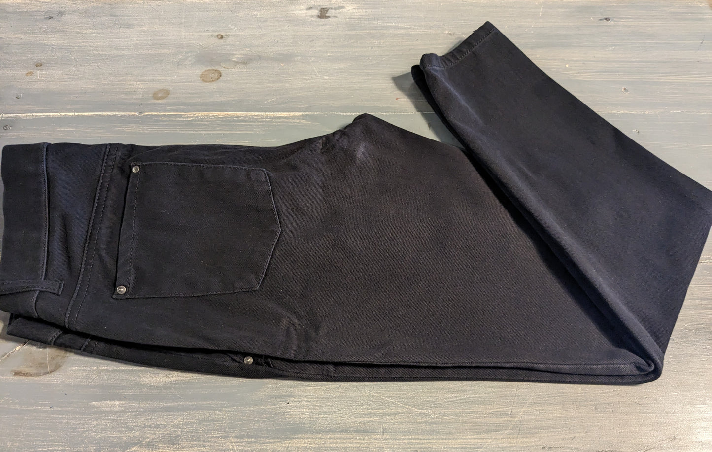 Under-belly elastic waistband 27" skinny jeans, Black