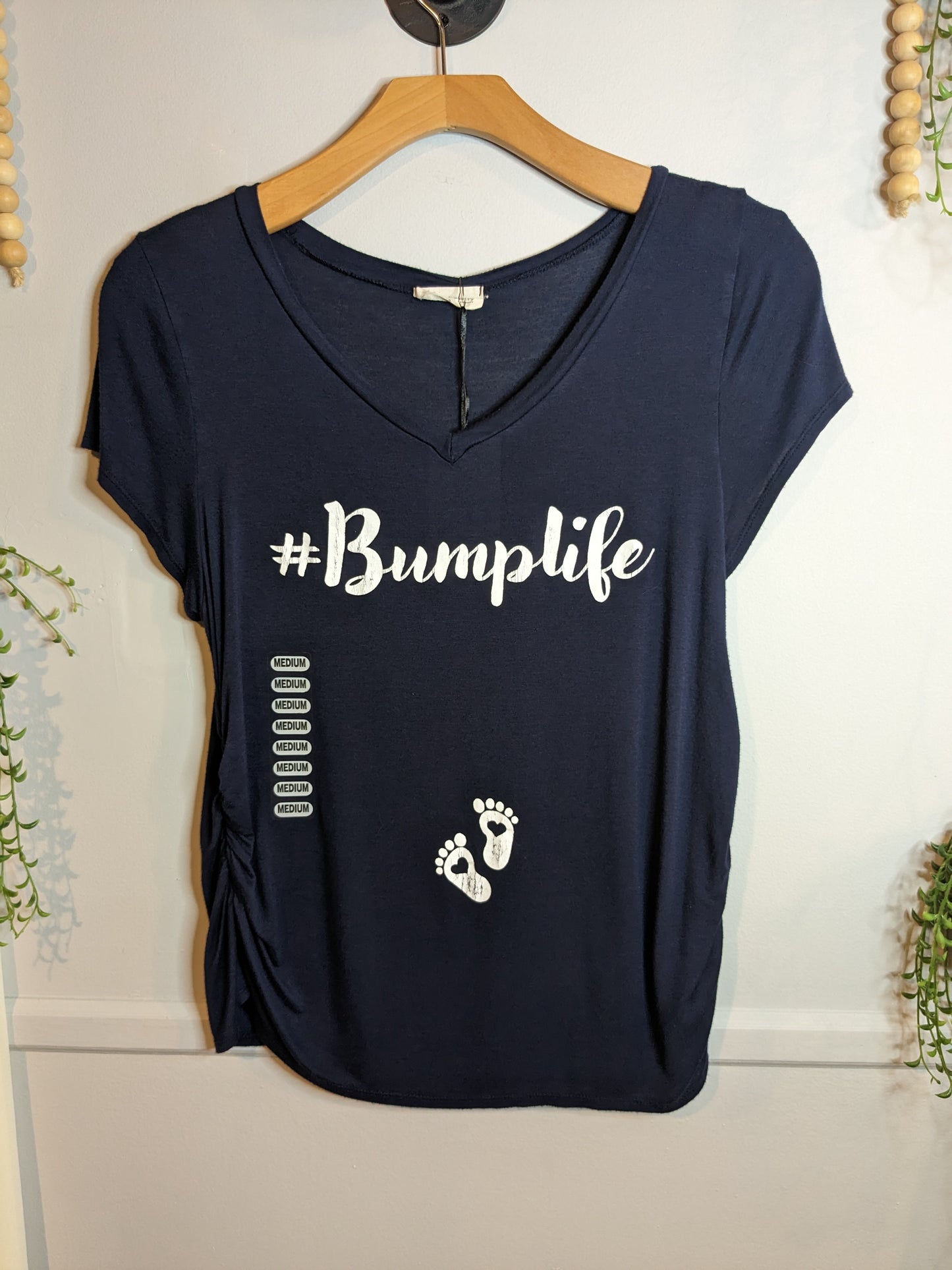 '#bumplife' fitted graphic SS tee, Navy