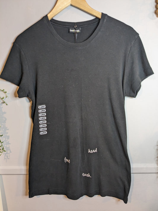 'foot head tush' graphic SS tee, Black