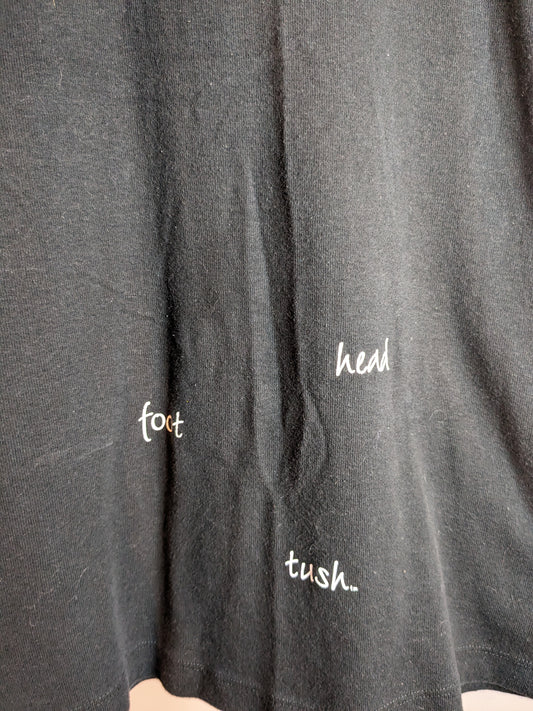 'foot head tush' graphic SS tee, Black