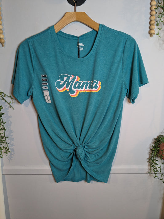 'Mama' graphic SS tee, Teal