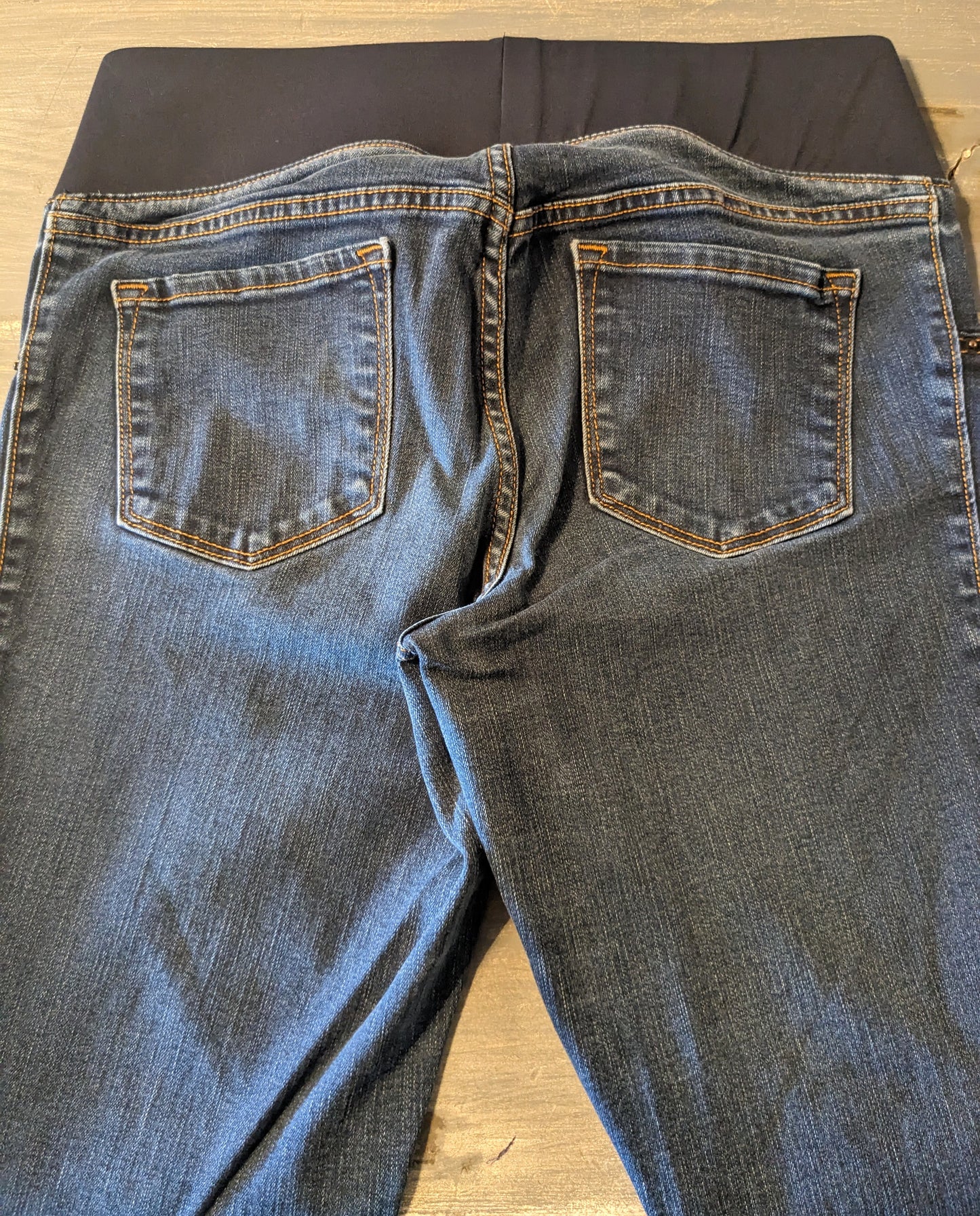 Under-belly panel 29" skinny jeans, Dark wash