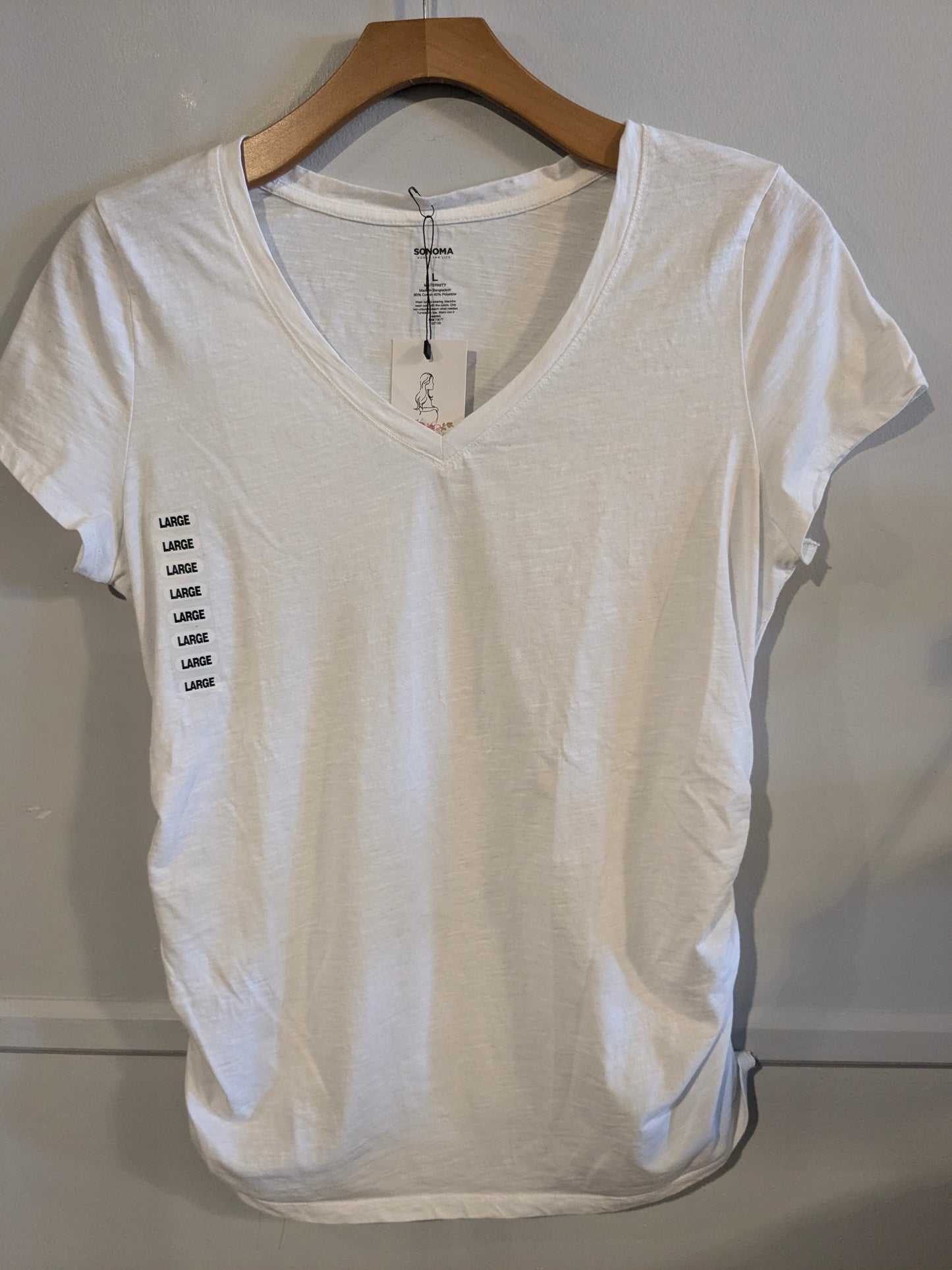 Essential fitted v-neck SS tee, Multi