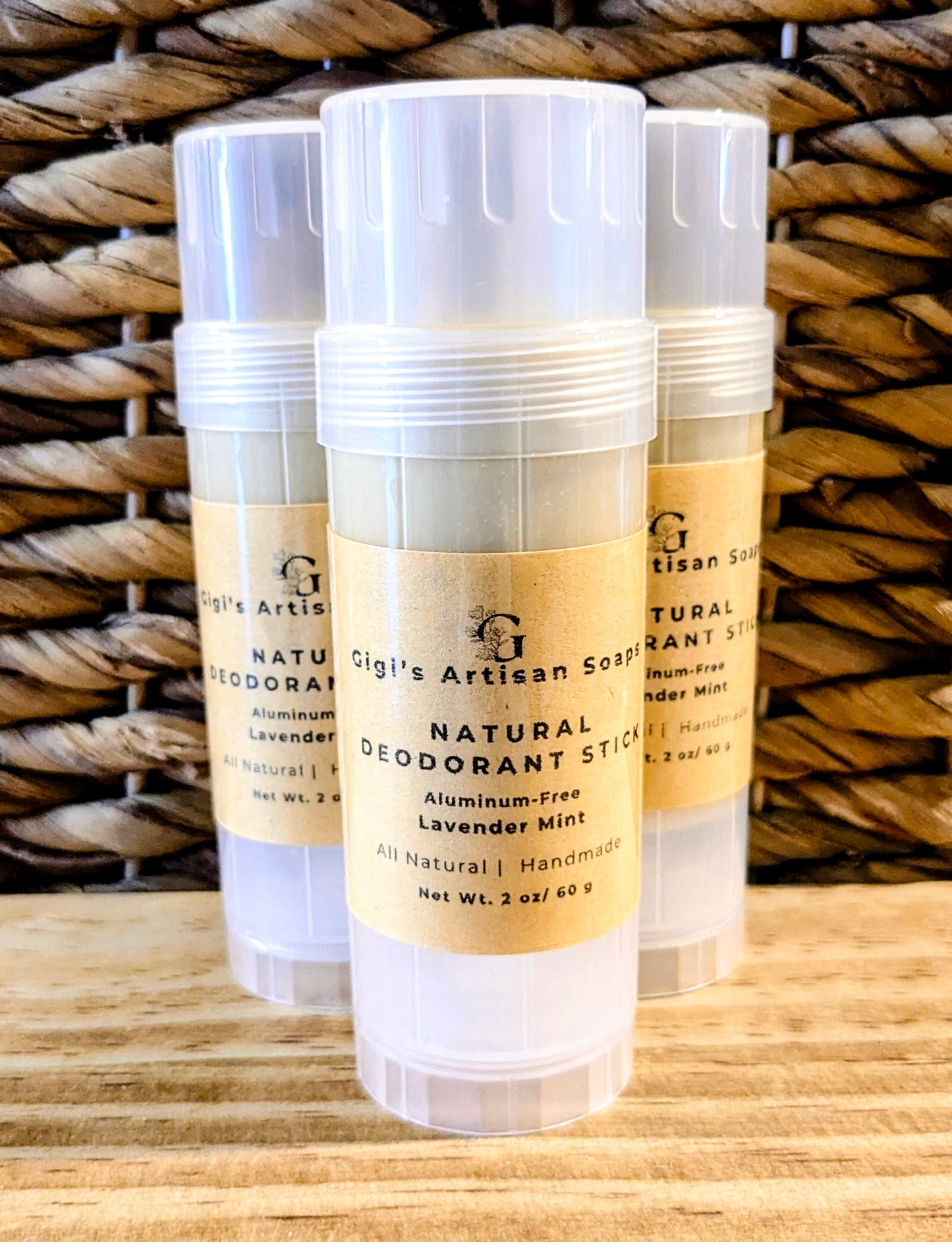 All-natural handmade deodorant stick, Lavender Mint