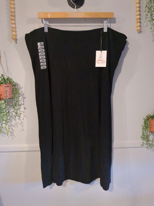 Mid panel midi skirt, Black