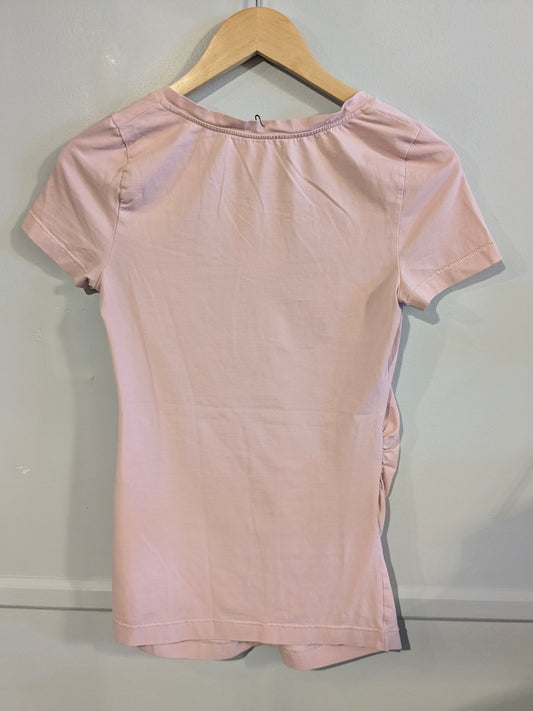 Essential fitted v-neck SS tee, Mauve