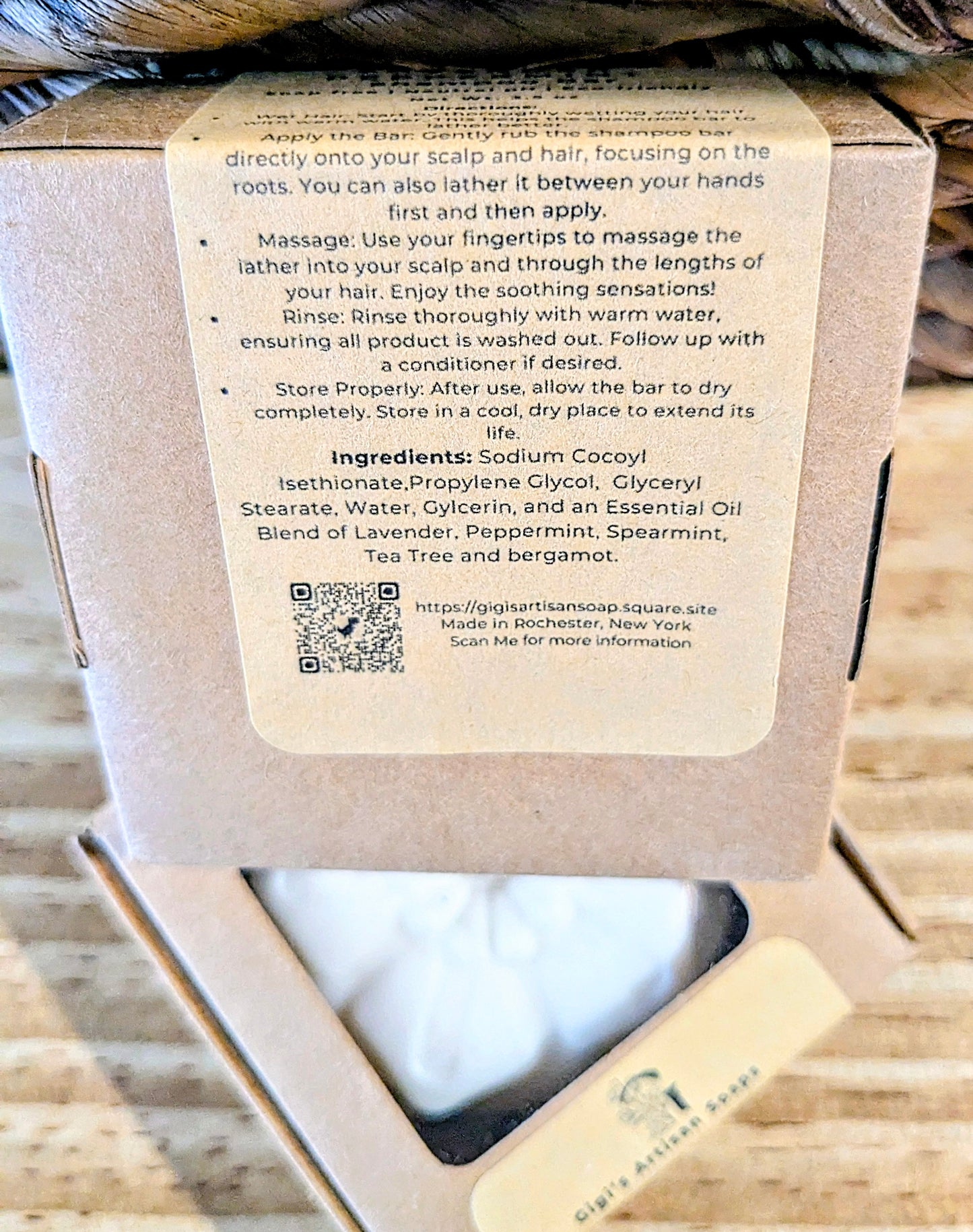 Small-batch handmade shampoo bar, Lavender Peppermint