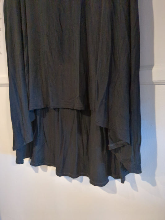 Mid panel hi-low hem midi skirt, Black