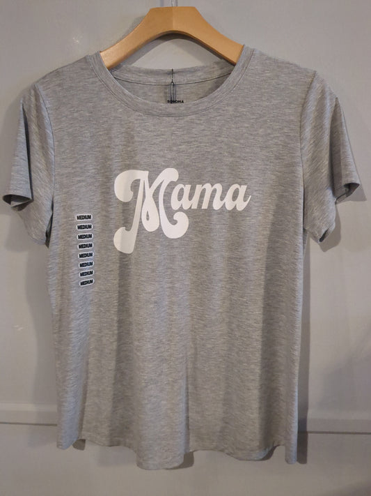 'Mama' SS graphic tee, Light grey