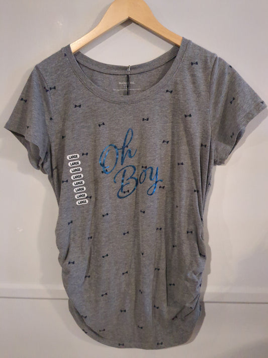'Oh Boy' SS graphic tee, Grey