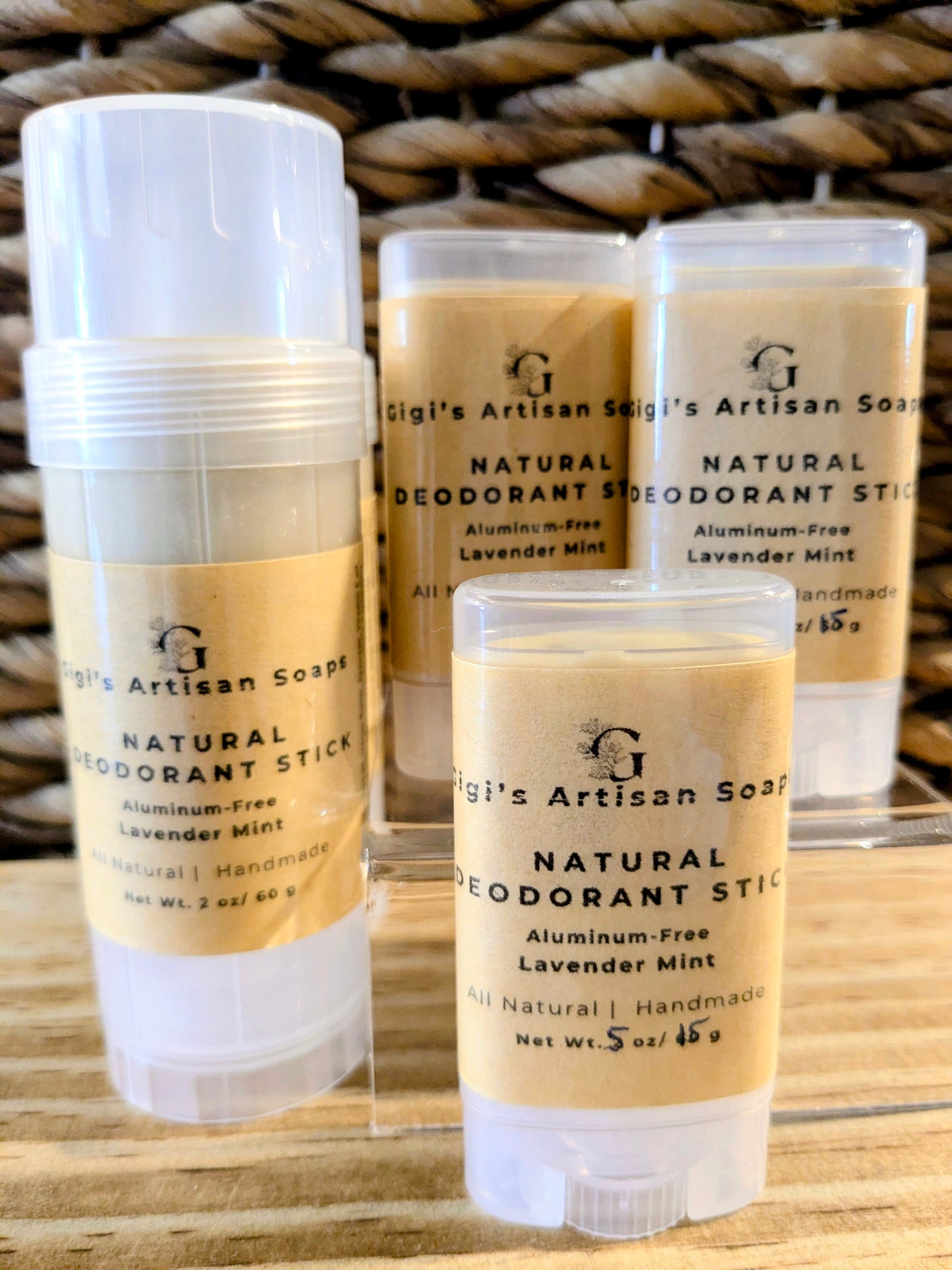 All-natural handmade deodorant stick, Lavender Mint