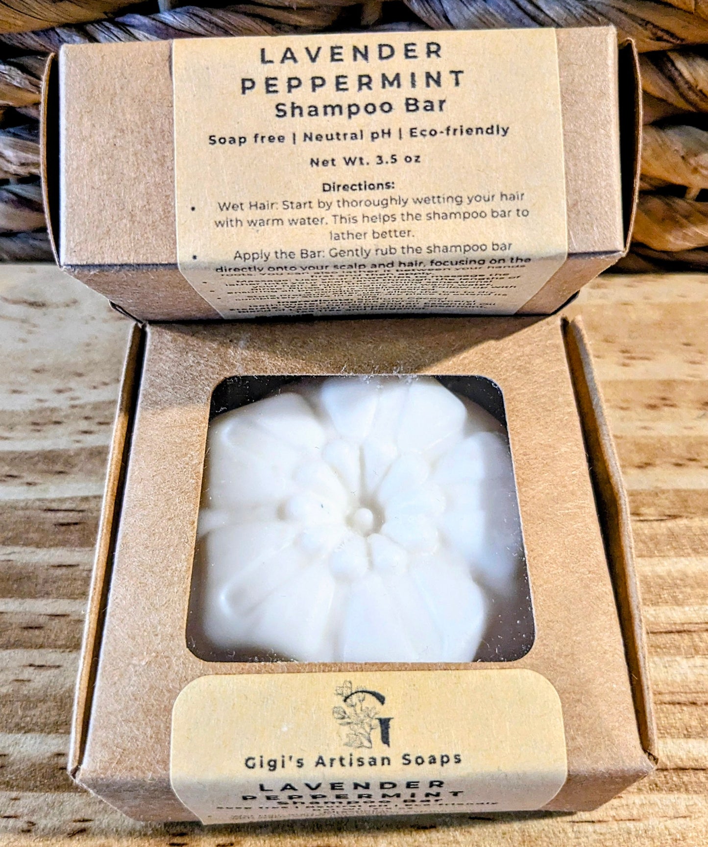 Small-batch handmade shampoo bar, Lavender Peppermint