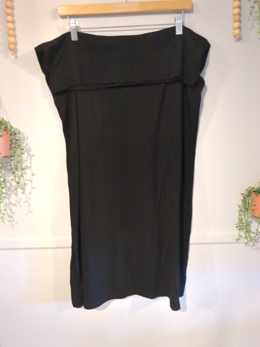 Mid panel midi skirt, Black
