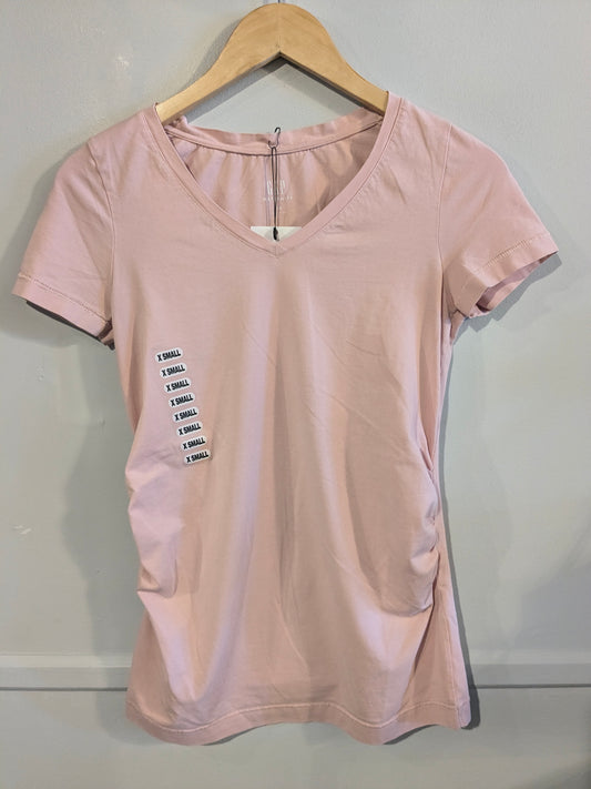 Essential fitted v-neck SS tee, Mauve