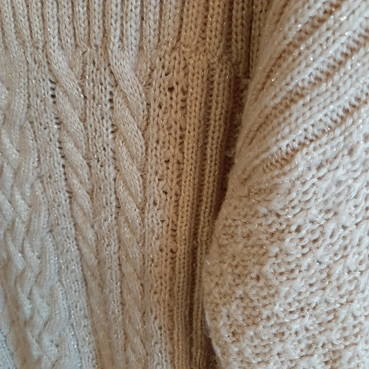 Sparkly knit LS sweater, Mauve