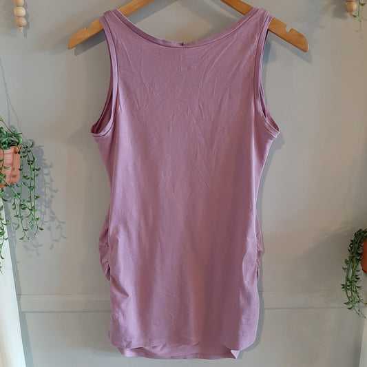 'MAMA' hand-embroidered essential tank, Lilac