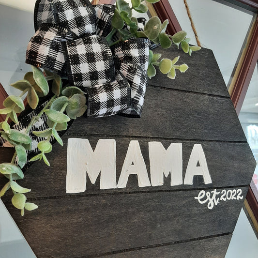 Handcrafted wooden door sign, Asst'd