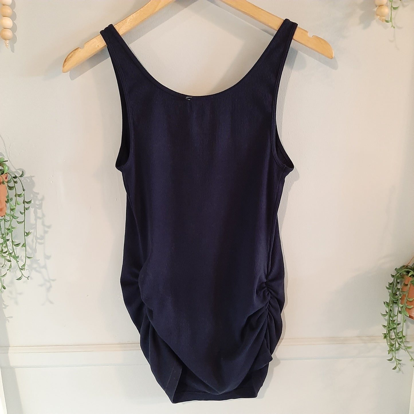 'So in love' embroidered essential tank, Navy