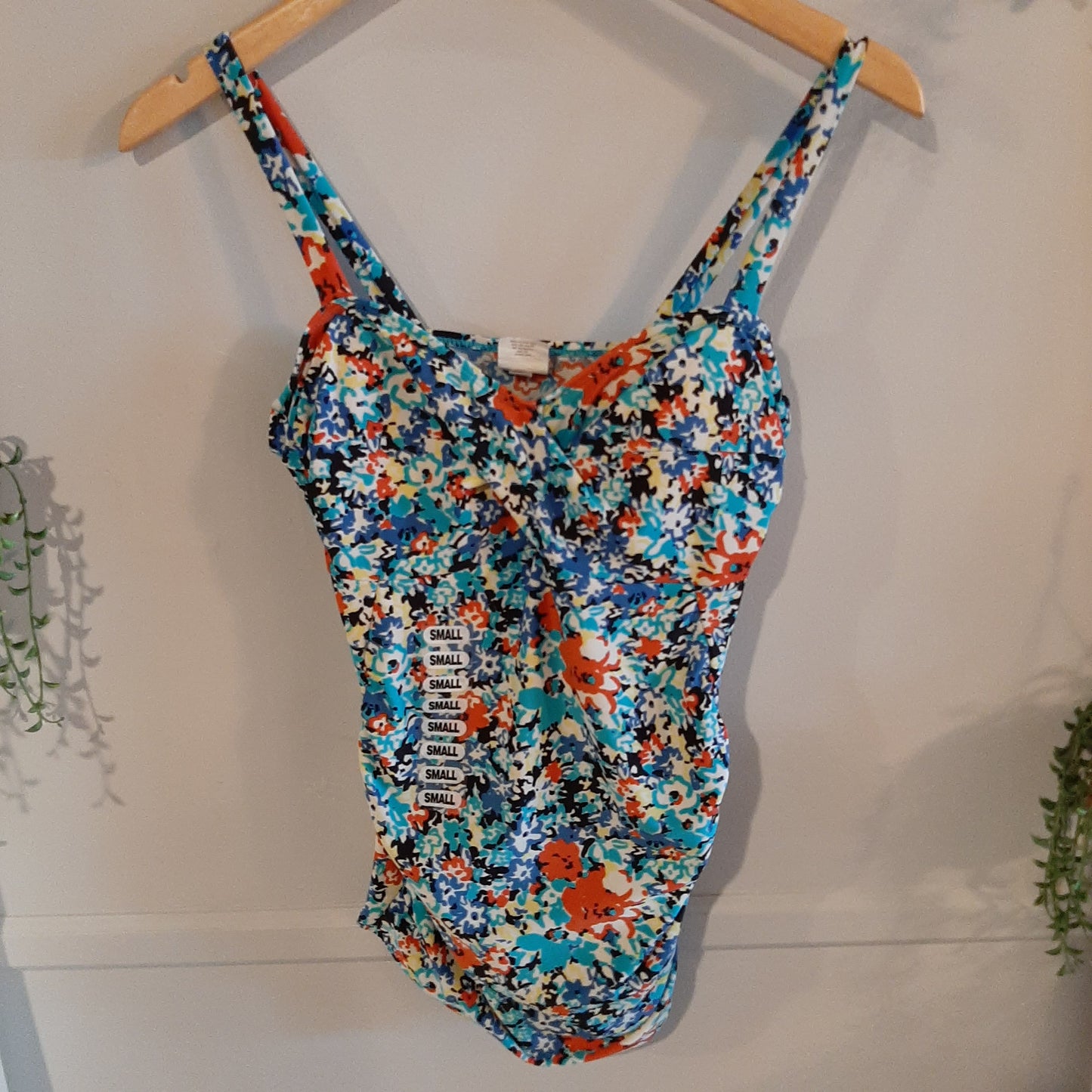 Twisted tankini swimsuit top, Summer florals