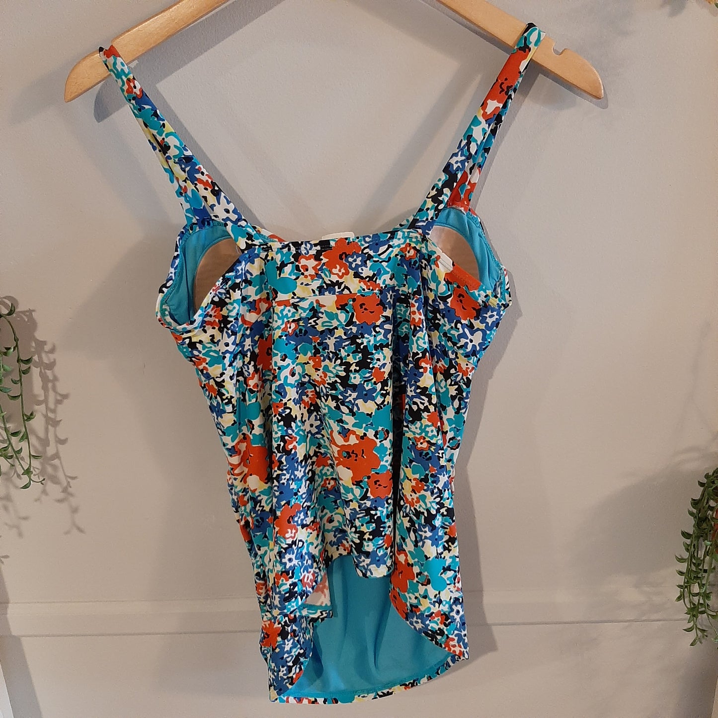 Twisted tankini swimsuit top, Summer florals