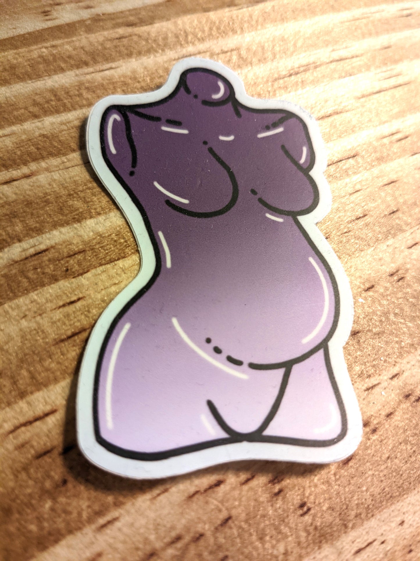 Pregnant goddess die-cut vinyl sticker, Asst'd