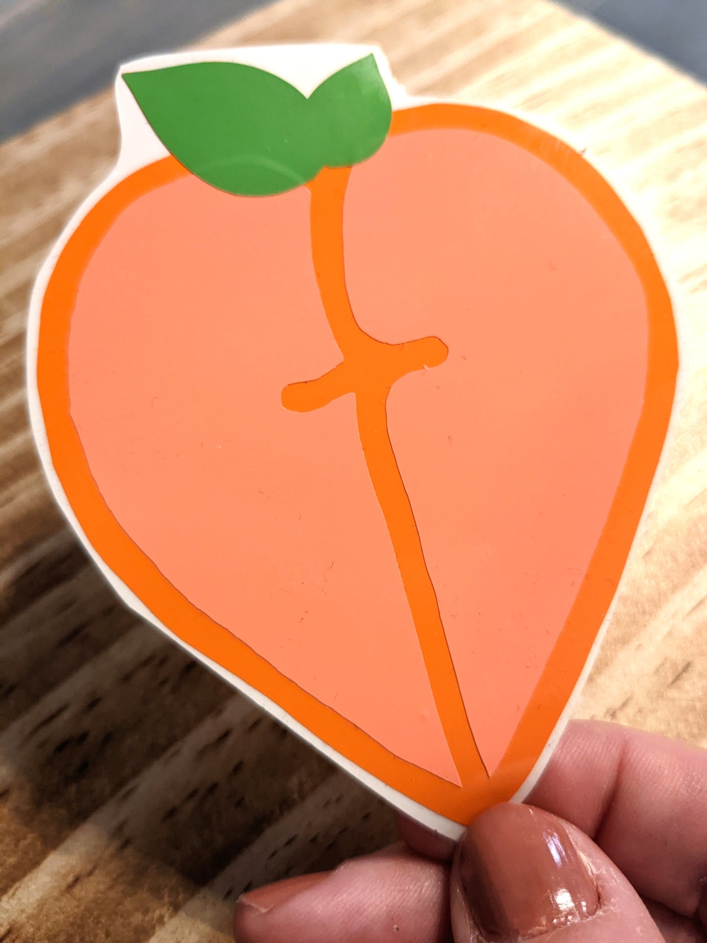 Self-love 'peach' die-cut vinyl sticker