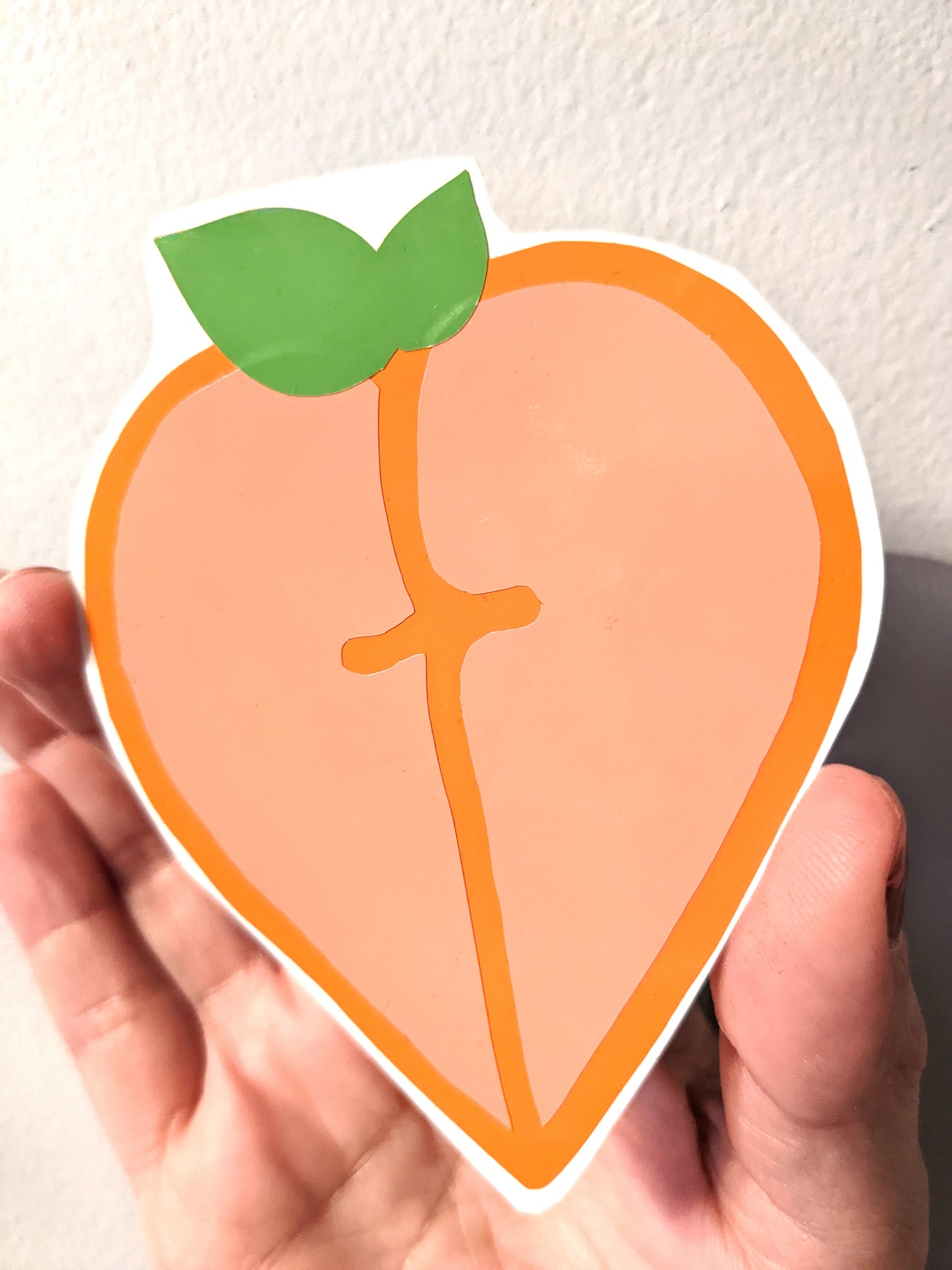 Self-love 'peach' die-cut vinyl sticker