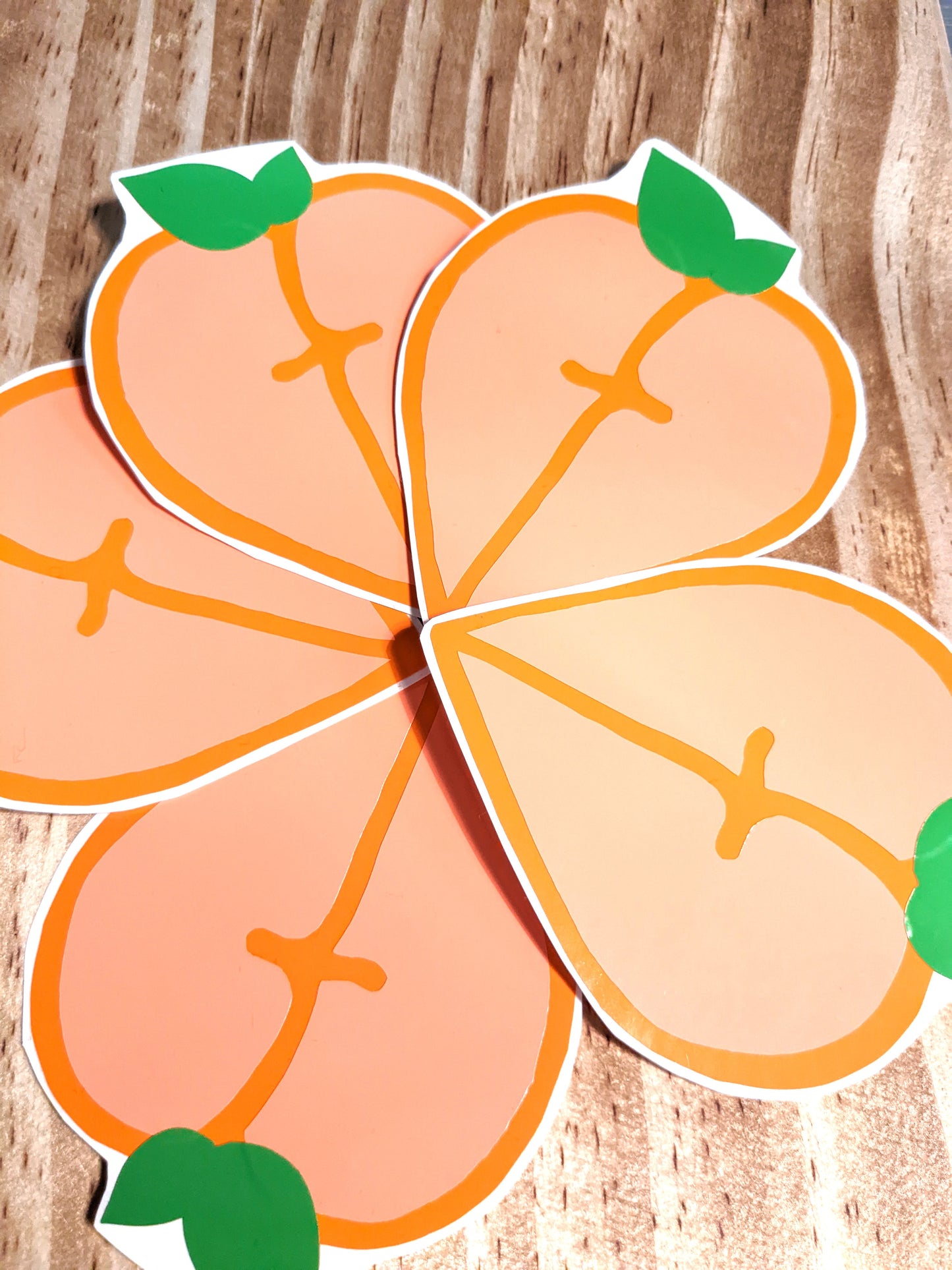 Self-love 'peach' die-cut vinyl sticker