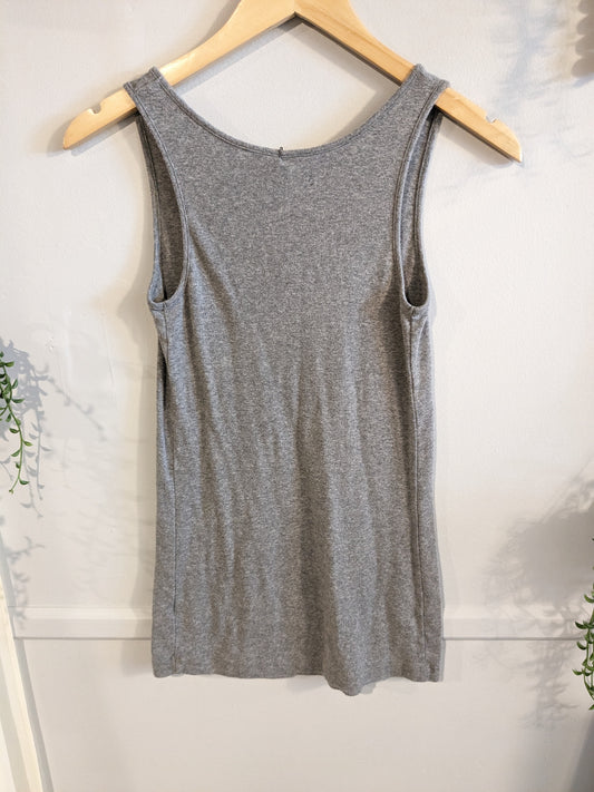 Classic fitted round neck tank, Grey