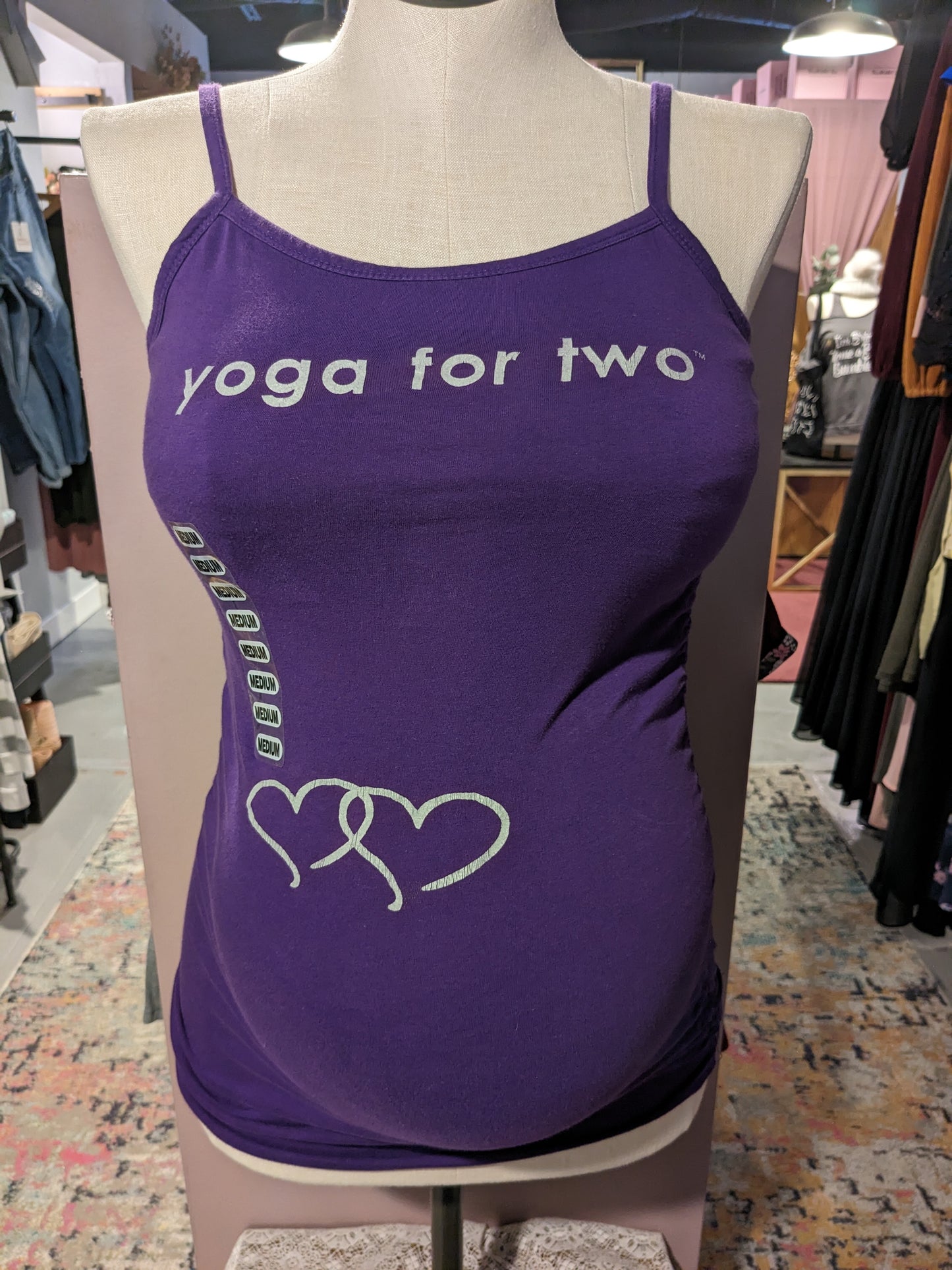 'Yoga For Two' strappy graphic tank, Purple