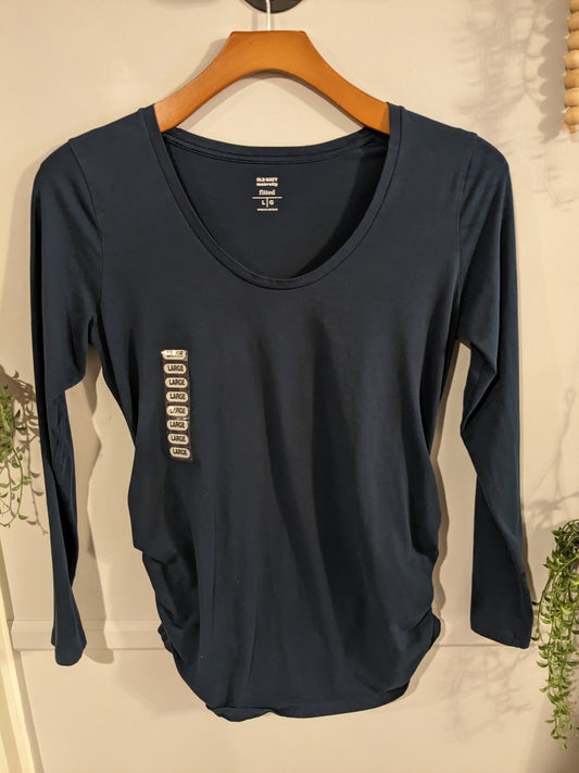 Essential scoop neck fitted LS tee, Multi