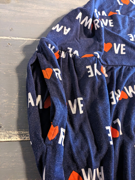 Mid panel 25" cuffed sleep pants, Navy hearts