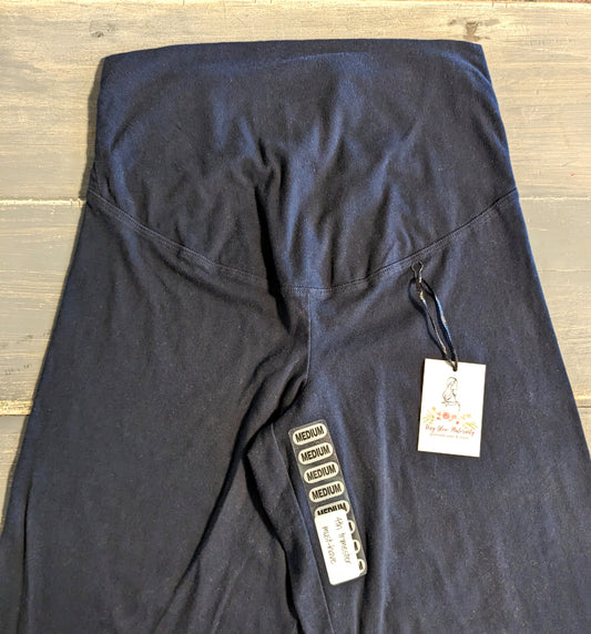 Full panel 23" wide leg cropped lounge pants, Black