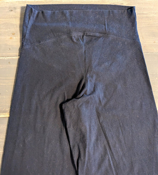 Full panel 23" wide leg cropped lounge pants, Black