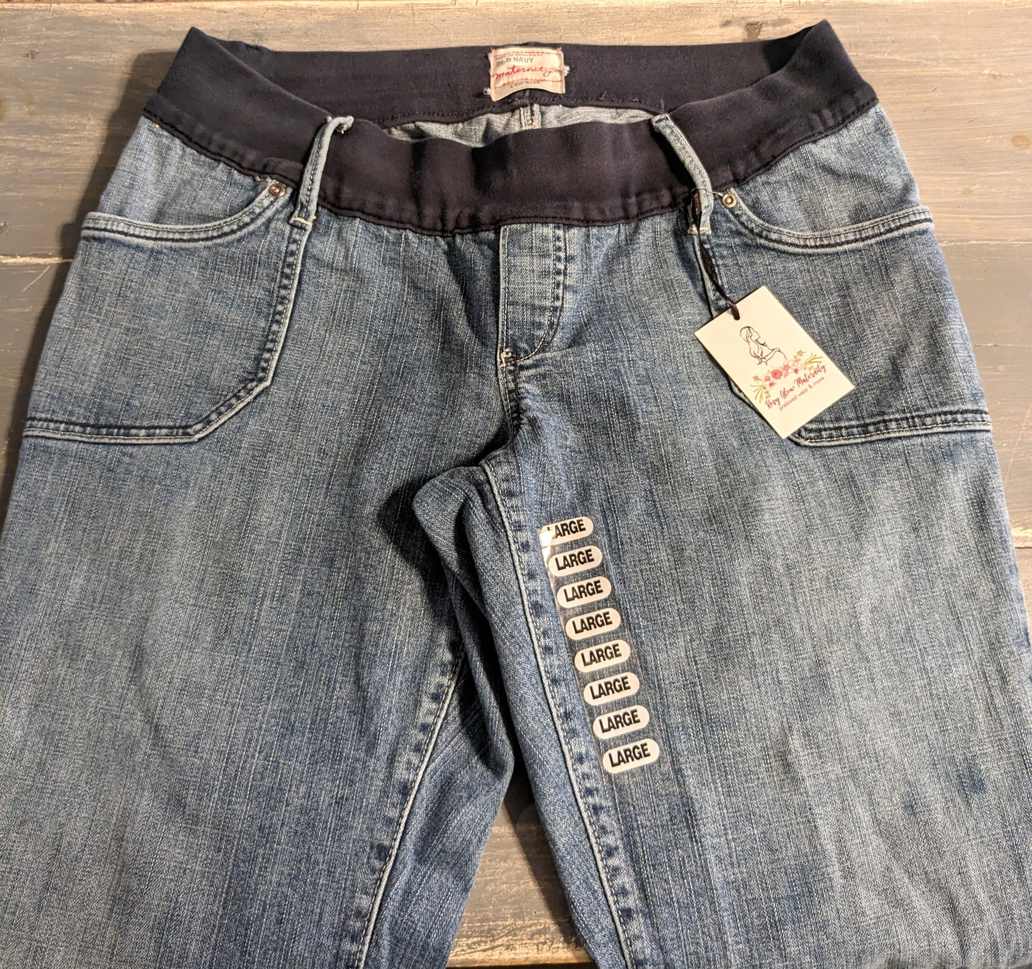90s vibes under-belly panel 29" straight leg jeans, Medium wash