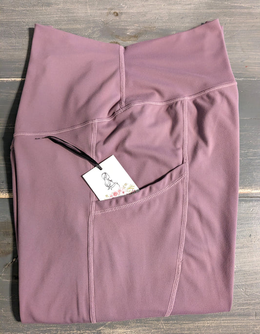 Active full panel 17" cropped pocket leggings, Mauve