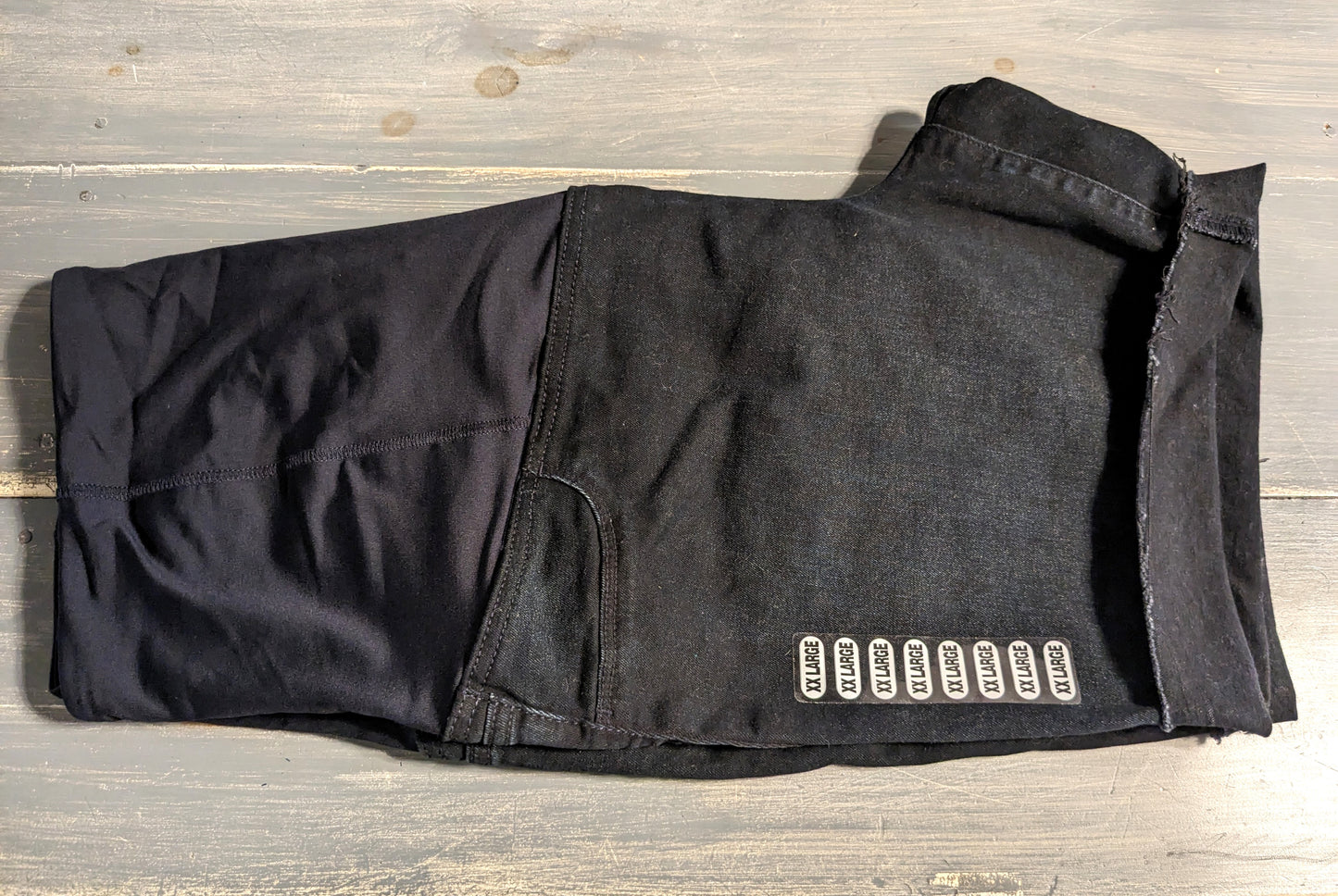 Convertible panel 6.5" rolled raw hem denim shorts, Black wash